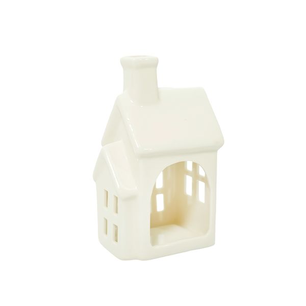 Adorno Navideño Casa IV de Cerámica 7 x 5 x 12 cm Blanco