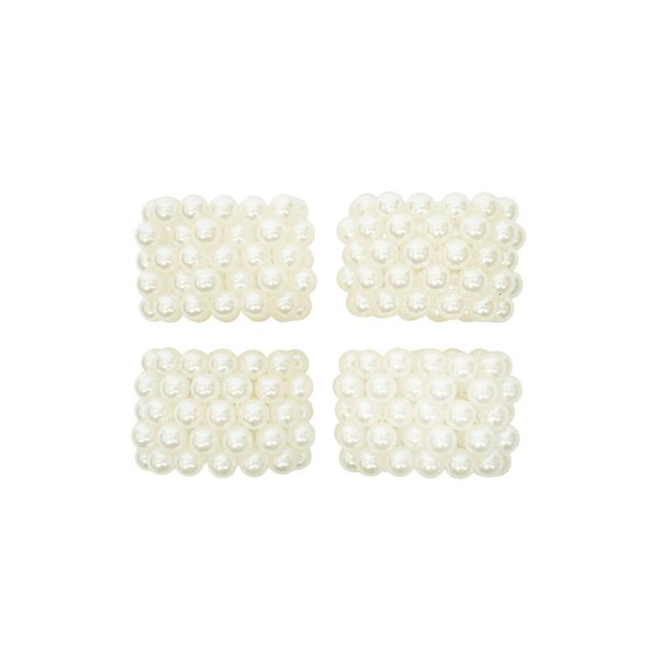 Set de 4 Aros Navideños para Servilleta Perla 4 cm Blanco