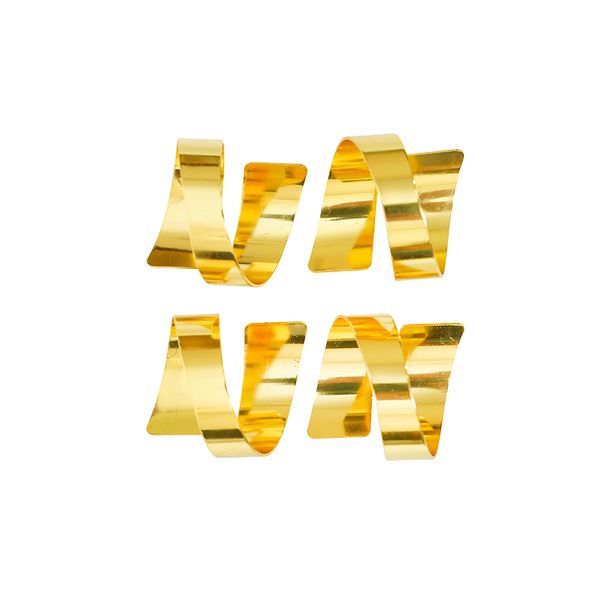 Set de 4 Aros Navideños para Servilleta Lux G 4 cm Dorado