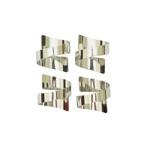 Set de 4 Aros Navideños para Servilleta Lux G 4 cm Plateado