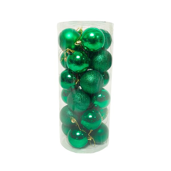 Pack de 24 Bolas Mix 6 cm Verde
