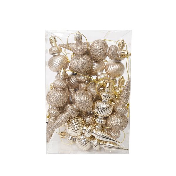 Pack de 16 Bolas Punta Brillo 11 cm Champagne
