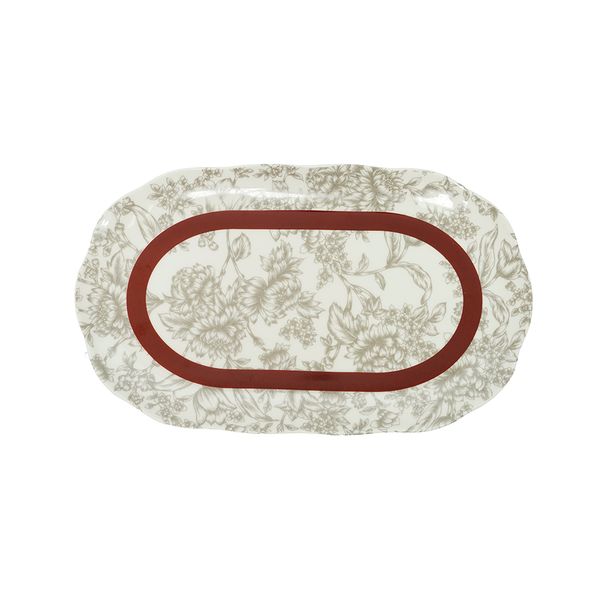 Bandeja Navideña Hojas 27 cm Rojo