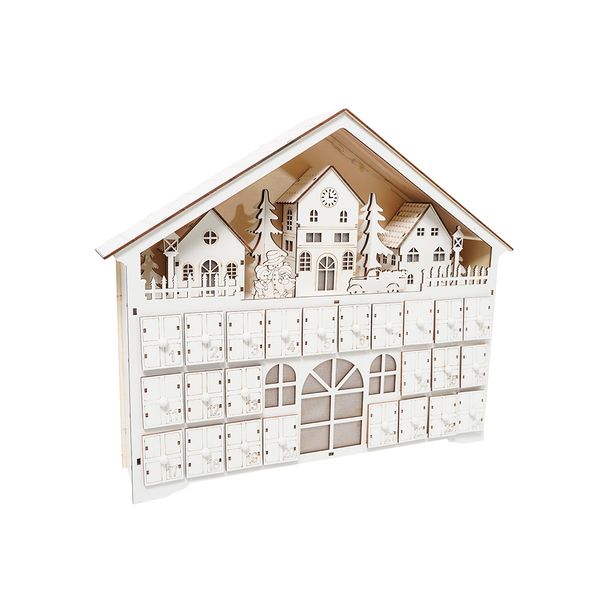Calendario Adviento Casa 41 cm Blanco