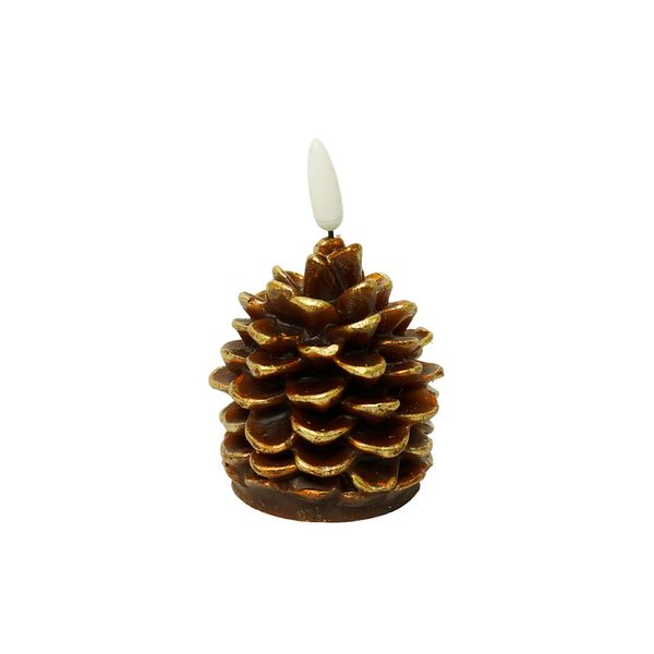 Vela Navideña LED Piña 5 x 9 cm Marron II