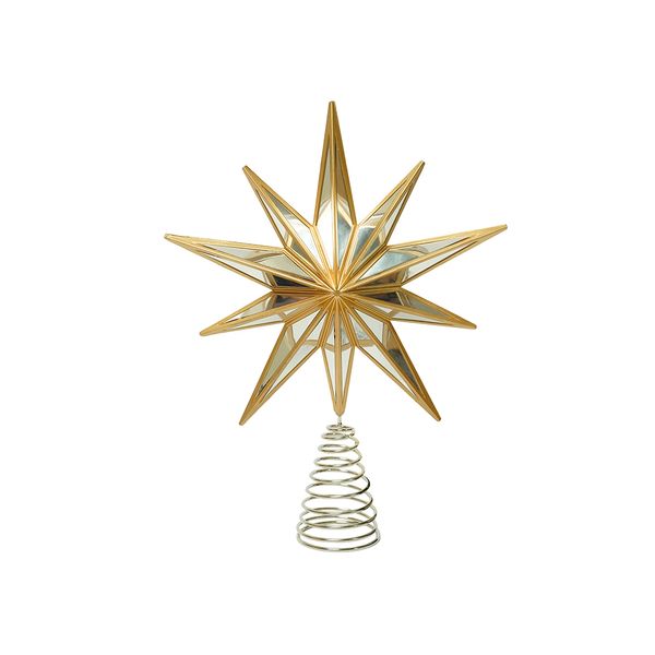 Estrella Navideña Espejada para Árbol Belen 25 cm Champagne
