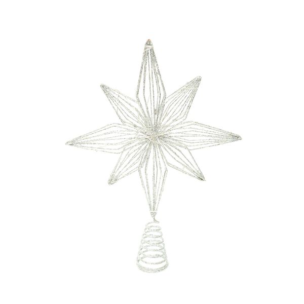 Estrella Navideña para Árbol Belen 25 cm Plateado I
