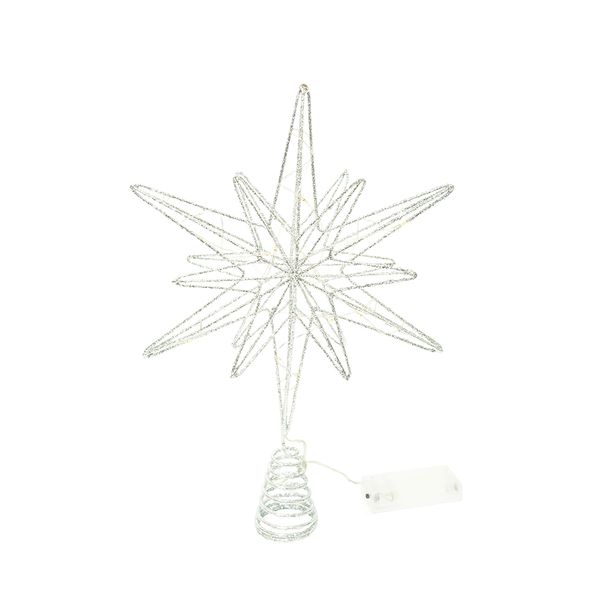 Estrella Navideña para Árbol Belen 25 cm Plateado II