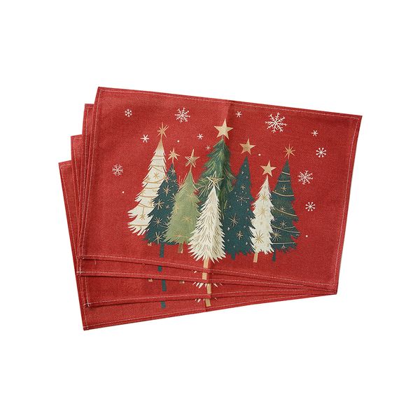 Set de 4 Individuales Bosque 30 x 45 cm Rojo