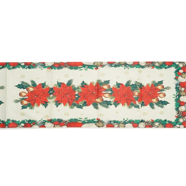 Camino de Mesa Lux Flores I 33 x 180 cm Rojo