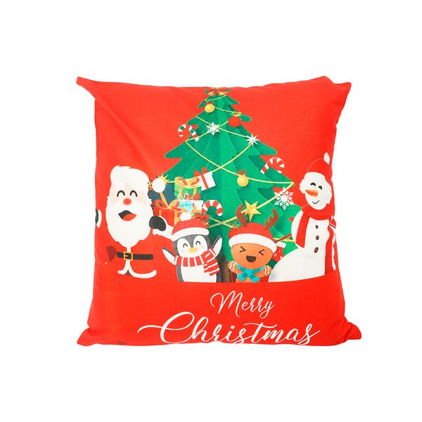 Funda para Cojín Lux Santa y Amigos I 45 x 45 cm Rojo