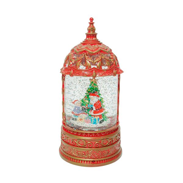 Adorno LED Farol Santa 23 cm Rojo