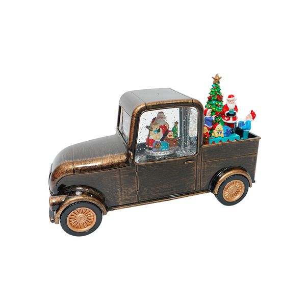 Adorno LED Car Santa 19 cm Marron