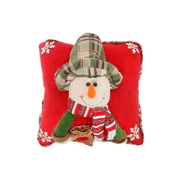 Funda para Cojín Muñeco de Nieve 41 x 41 cm Rojo