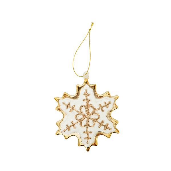 Adorno para Árbol Copo de Nieve 10 x 10 cm Dorado