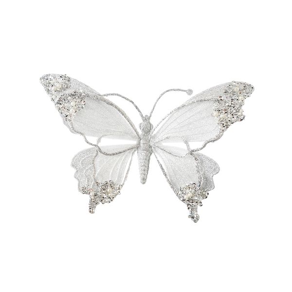 Adorno para Árbol Mariposa 17 x 24.5 cm Plateado