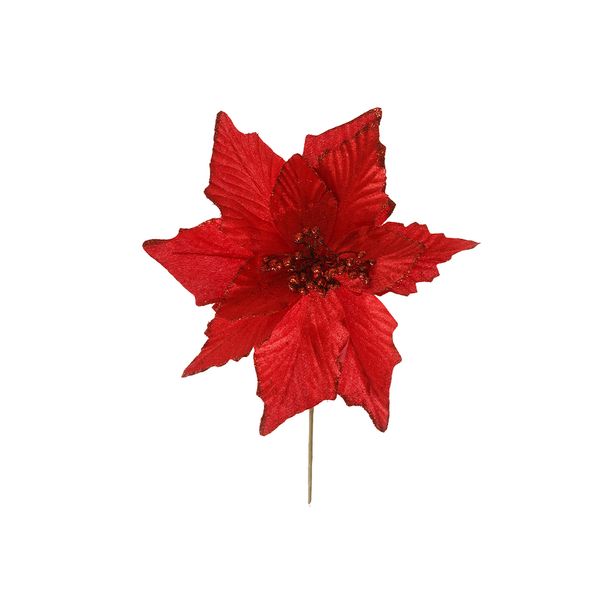 Adorno para Árbol Flor Rell X3pz 28 cm Vino