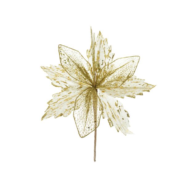 Set de 3 Adornos para Árbol Flor 22 cm Blanco