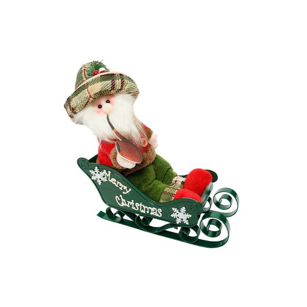 Muñeco Gnomo Trineo 25 x 25 x 11 cm Verde