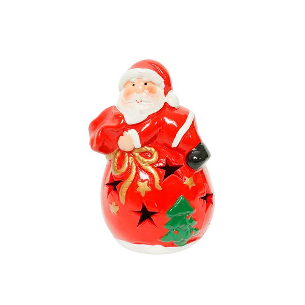 Adorno LED Papá Noel 8.3 x 7.2 x 12.3 cm Rojo
