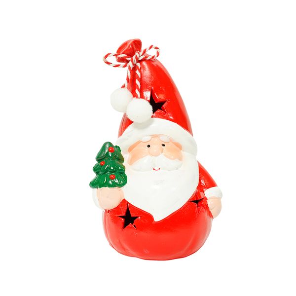 Adorno LED Papá Noel 9.5 x 7.7 x 15.2 cm Rojo