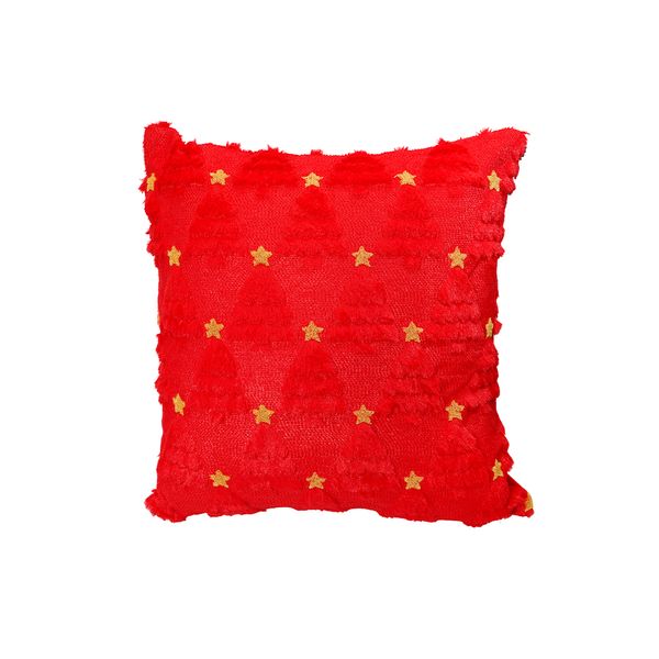 Funda para Cojín Plush con Estrellas 45 x 45 cm Rojo