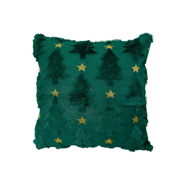 Funda para Cojín Plush con Estrella 45 x 45 cm Verde