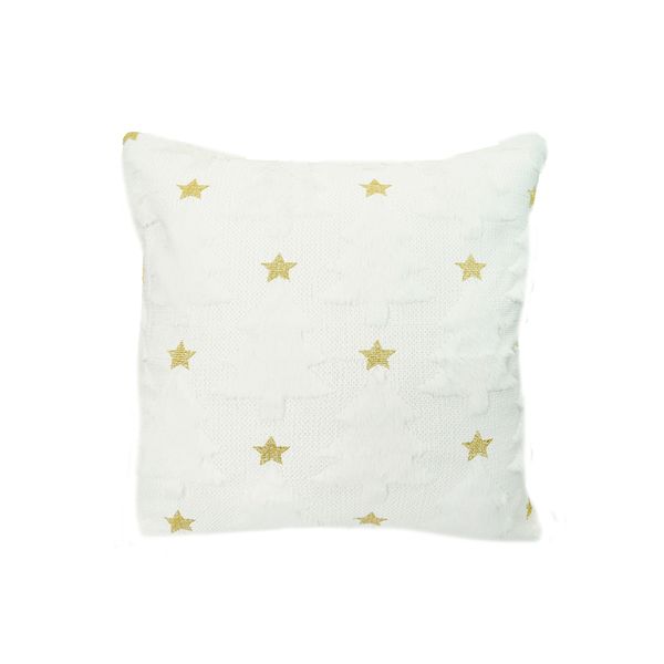 Funda para Cojín Plush con Estrella 45 x 45 cm Blanco