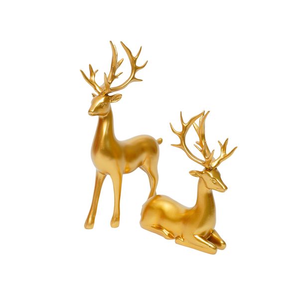 Adorno Navideño Escultura Oro 27.5 x 6.5 x 29 cm/26.5 x 6.5 x 20 cm Dorado