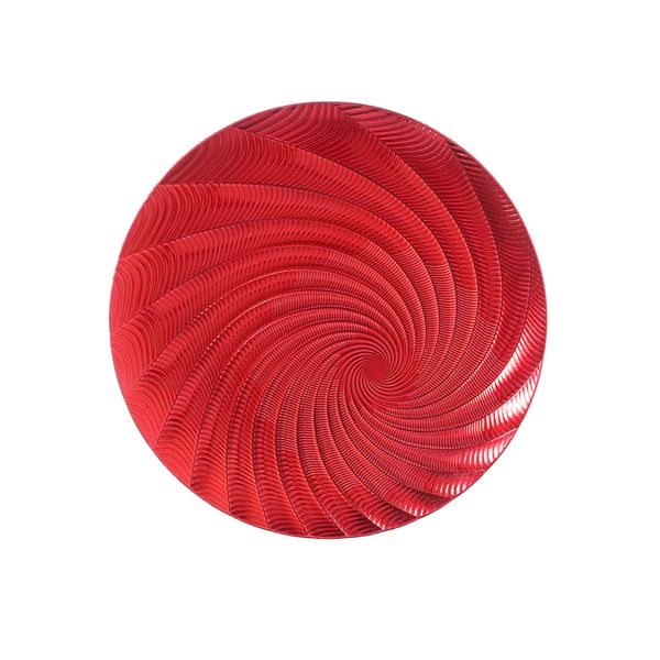 Plato Navideño de Sitio Espiral 33 cm Rojo