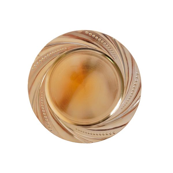 Plato Navideño de Sitio Curva 33 cm Dorado
