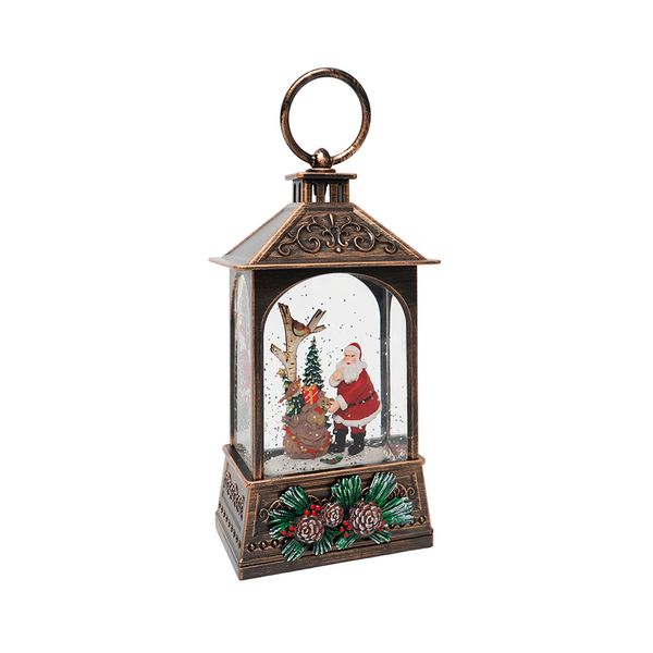 Adorno Farol Santa Regalos 10.4 x 7 x 19.8 cm Marron