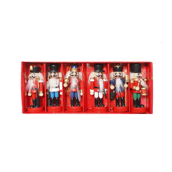 Set de 6 Cascanueces 8 cm Rojo/Azul/ Verde