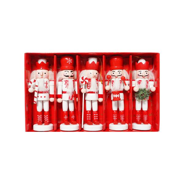 Set de 5 Cascanueces 12.5 cm Rojo/Blanco