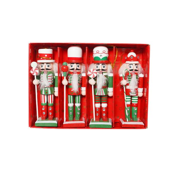 Set de 4 Cascanueces 12.5 cm Rojo/ Verde