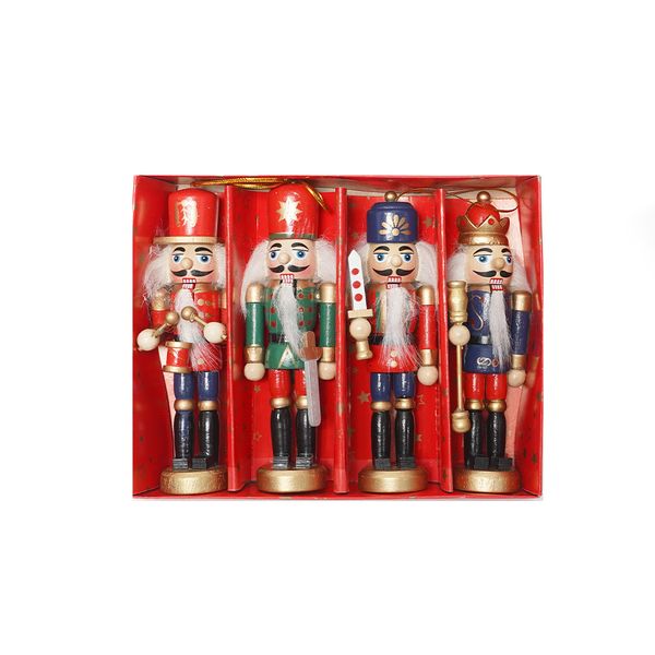 Set de 4 Cascanueces 12.5 cm Rojo/Azul/ Verde