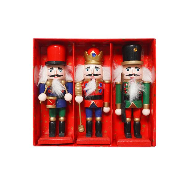 Set de 3 Cascanueces 15 cm Rojo/Azul/ Verde