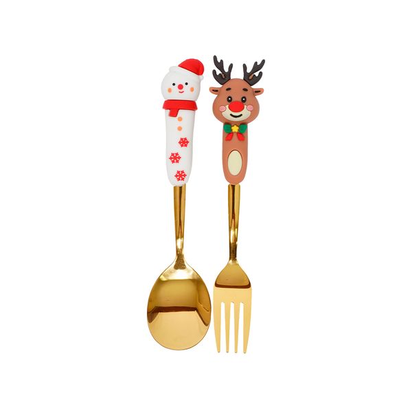 Set de 2 Cubiertos 16 cm Dorado