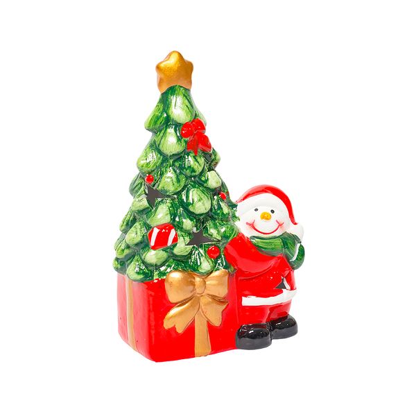 Adorno Navideño Nieve Regalo 8.3 x 5 x 13.2 cm Rojo