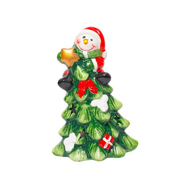 Adorno Navideño Muñeco Pino Nieve 8.5 x 6 x 12.5 cm Rojo