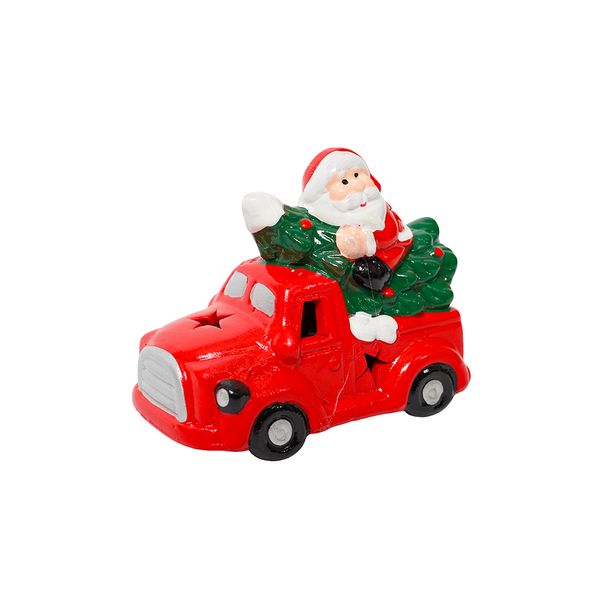 Adorno Santa Carro 9.8 x 5 x 7.5 cm Rojo
