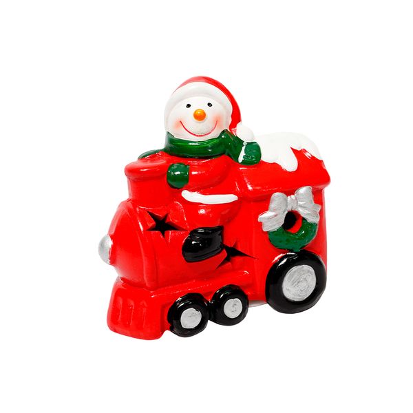 Adorno Navideño Nieve Trensito 10 x 6 x 10.3 cm Rojo