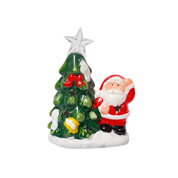 Adorno LED Árbol Santa 9.8 x 6.5 x 13 cm Rojo
