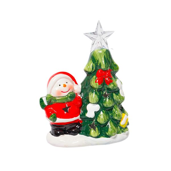 Adorno LED Árbol Nieve 9.8 x 6.5 x 13 cm Rojo