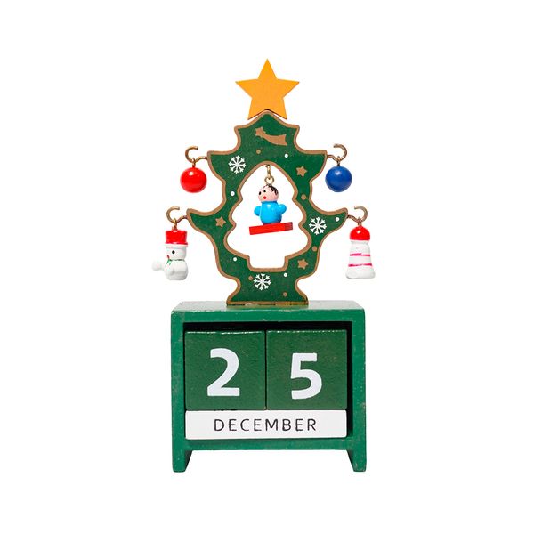 Adorno Navideño Calendario 7.2 x 15.8 x 3.5 cm Verde