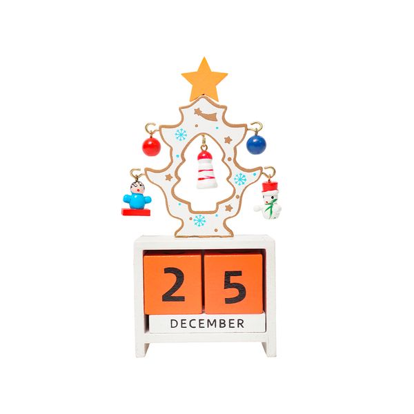 Adorno Navideño Calendario 7.2 x 15.8 x 3.5 cm Blanco