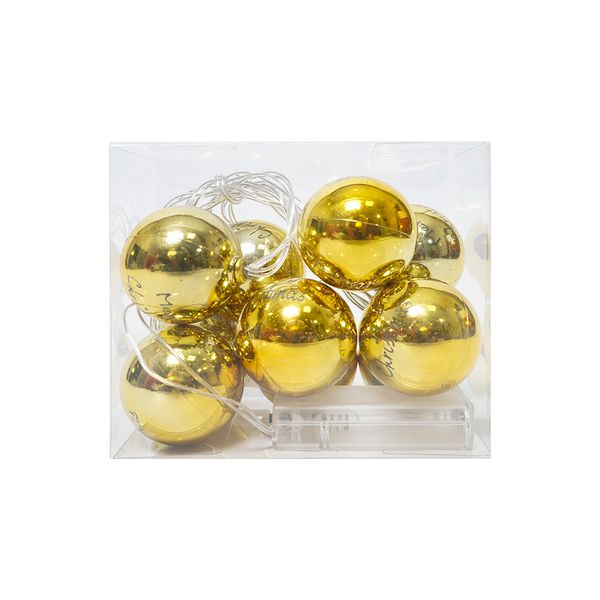 Luces LED Bolas Luces 200 cm Dorado