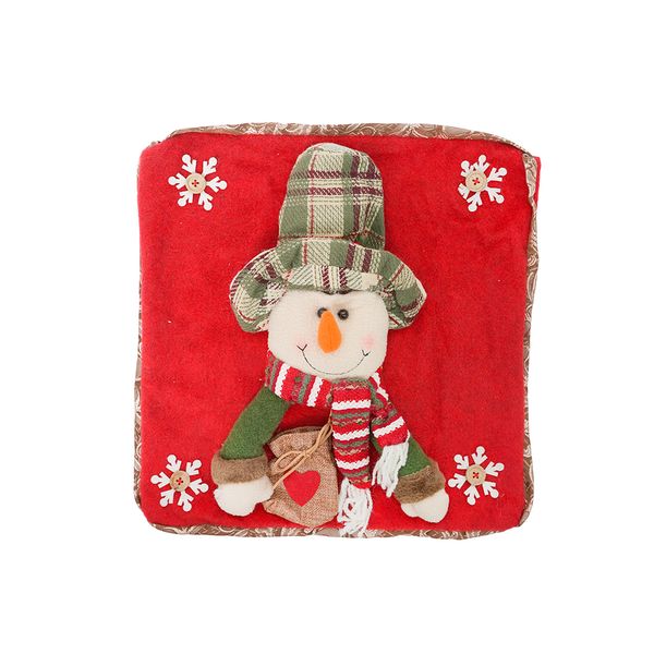Funda para Cojín Muñeco de Nieve 41 x 41 cm Rojo