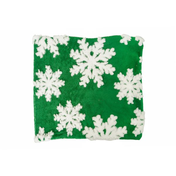 Funda para Cojín Copo Nieve 45 x 45 cm Verde