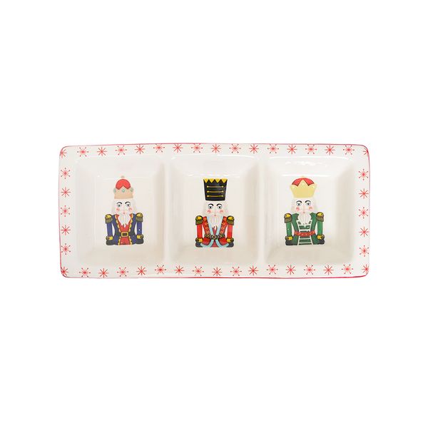 Bandeja Cascanueces 31.9 x 14.1 x 3.8 cm Rojo Blanco